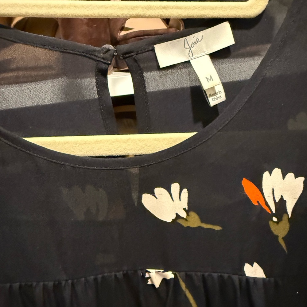 Joie Silk Blouse with Floral Patterns